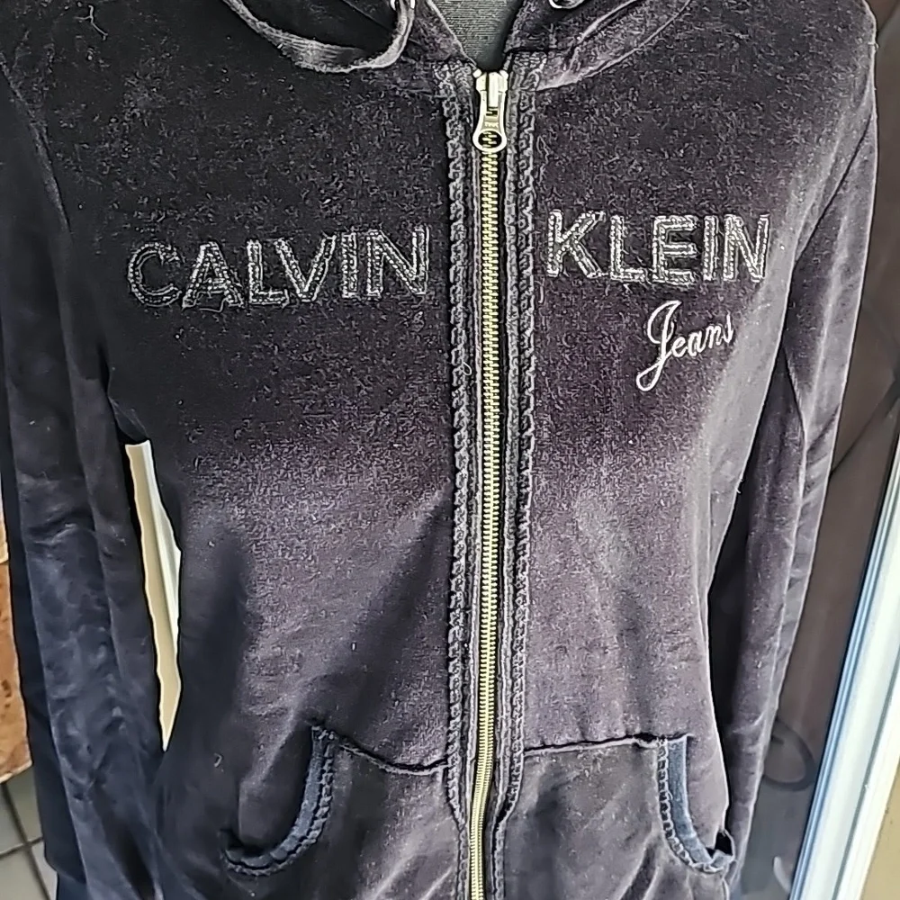 Calvin Klein Black Velour Jacket Size XL - Picture 2 of 12